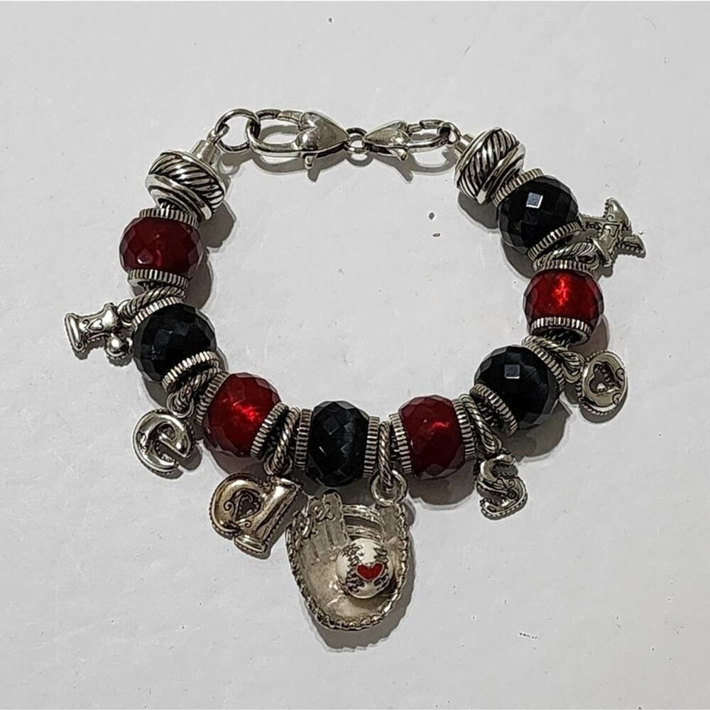 Brighton red & black Red Sox baseball‎ charm bracelet